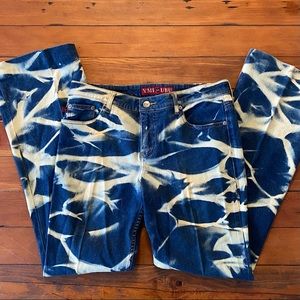 vintage 90s YMI let’s UBU bleached printed jeans